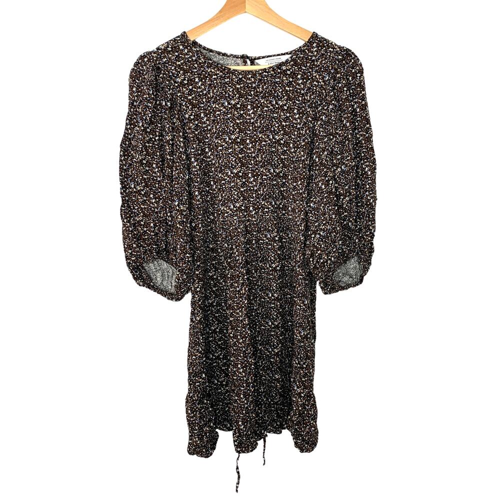 & Other Stories Boho Babydoll Brown Floral Dress 6